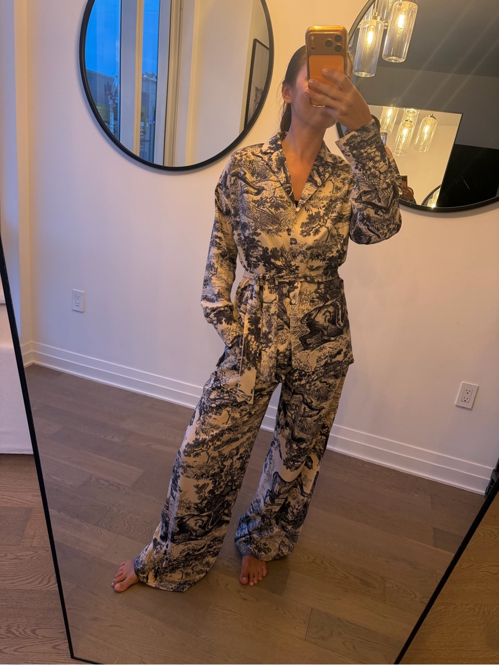 Printed Set - Cream & Blue